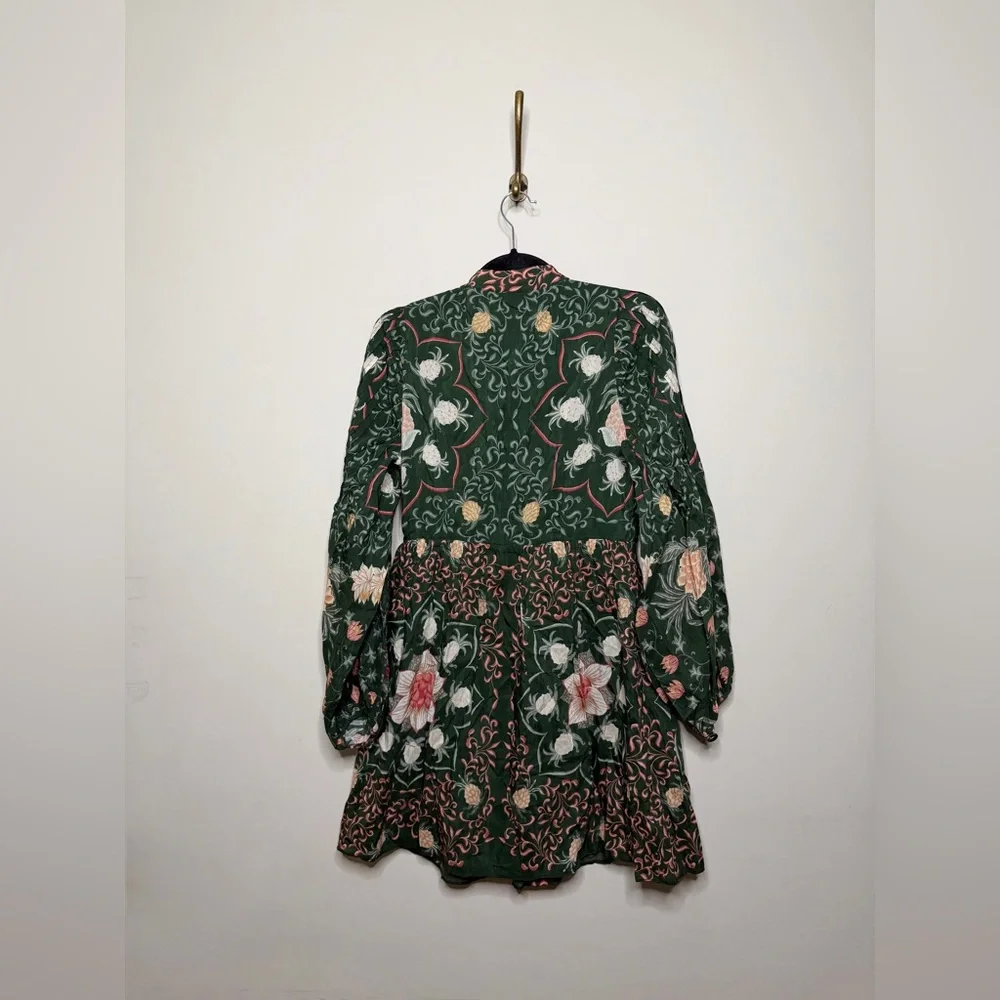 FARM Rio Green Pineapple Garden Long Sleeve Mini Dress - Picture 6 of 6